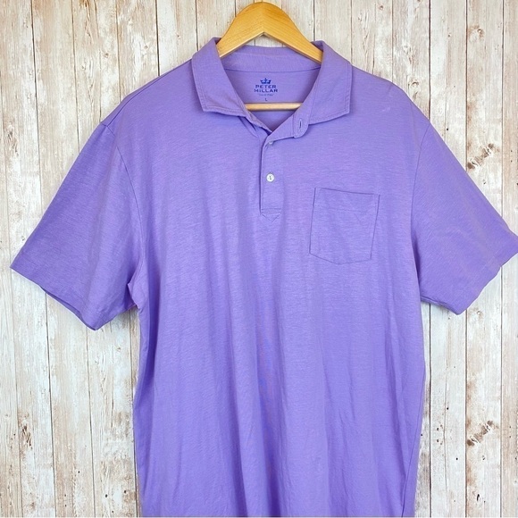 Peter Millar Short Sleeve Golf Polo Shirt Size Large Men - Picture 2 of 12